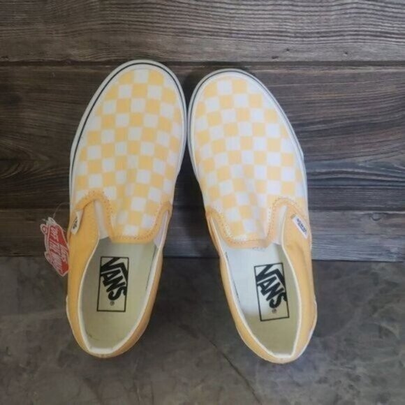 New Vans Classic Slip Checkerboard Womens Yellow Sneakers Size 6.5 Canvas Skater - Picture 8 of 10